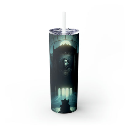 "Moonlight Shadow: A Gothic Portrait" - Vaso delgado con pajita de Alien Maars® de 20 oz estilo arte gótico