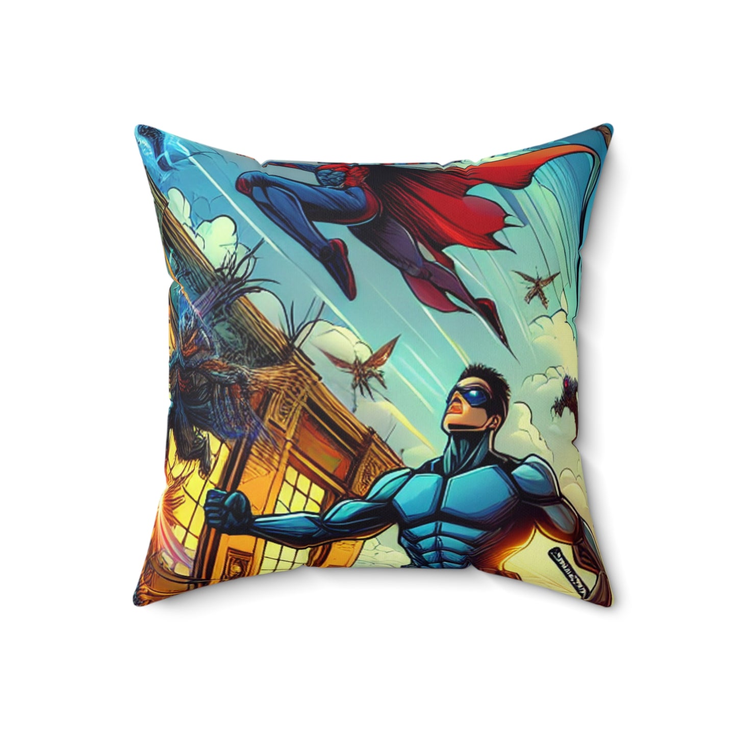 "Marvelous Mission: Save the World!" - The Alien Spun Polyester Square Pillow