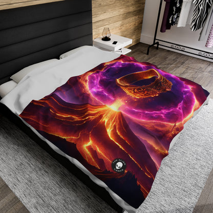 "Ring of Doom: A Surreal Descent." - The Alien Velveteen Plush Blanket