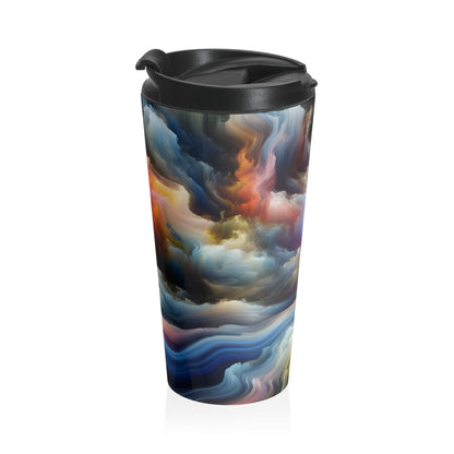 "Ephemeral Escapes: A Timeless Journey Through Changing Landscapes" - The Alien Stainless Steel Travel Mug Video Art