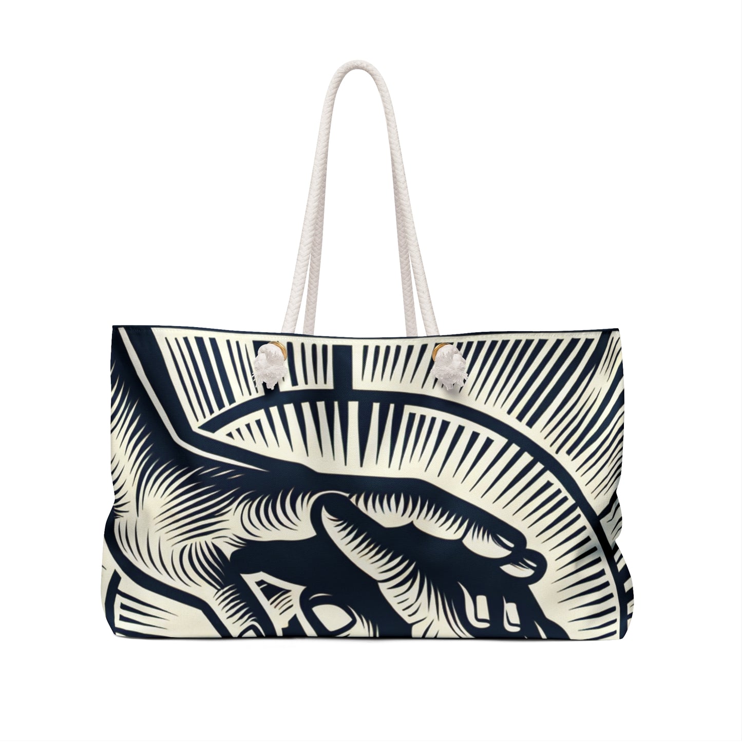 "Uniting Hands, Uniting Nations" - The Alien Weekender Bag Woodcut Printing Style