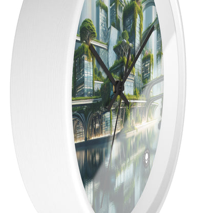 "Nature's Fusion: A Futuristic Cityscape" - The Alien Wall Clock