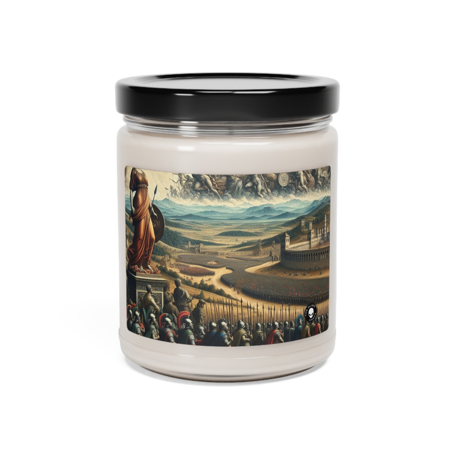 "Minerva sur le champ de bataille de la Renaissance" - La bougie de soja parfumée Alien 9oz Renaissance Art