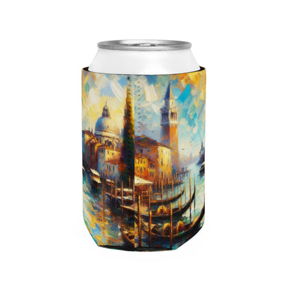 "Serenidad en la ciudad: capturando la hora dorada" - The Alien Can Cooler Sleeve Impresionismo