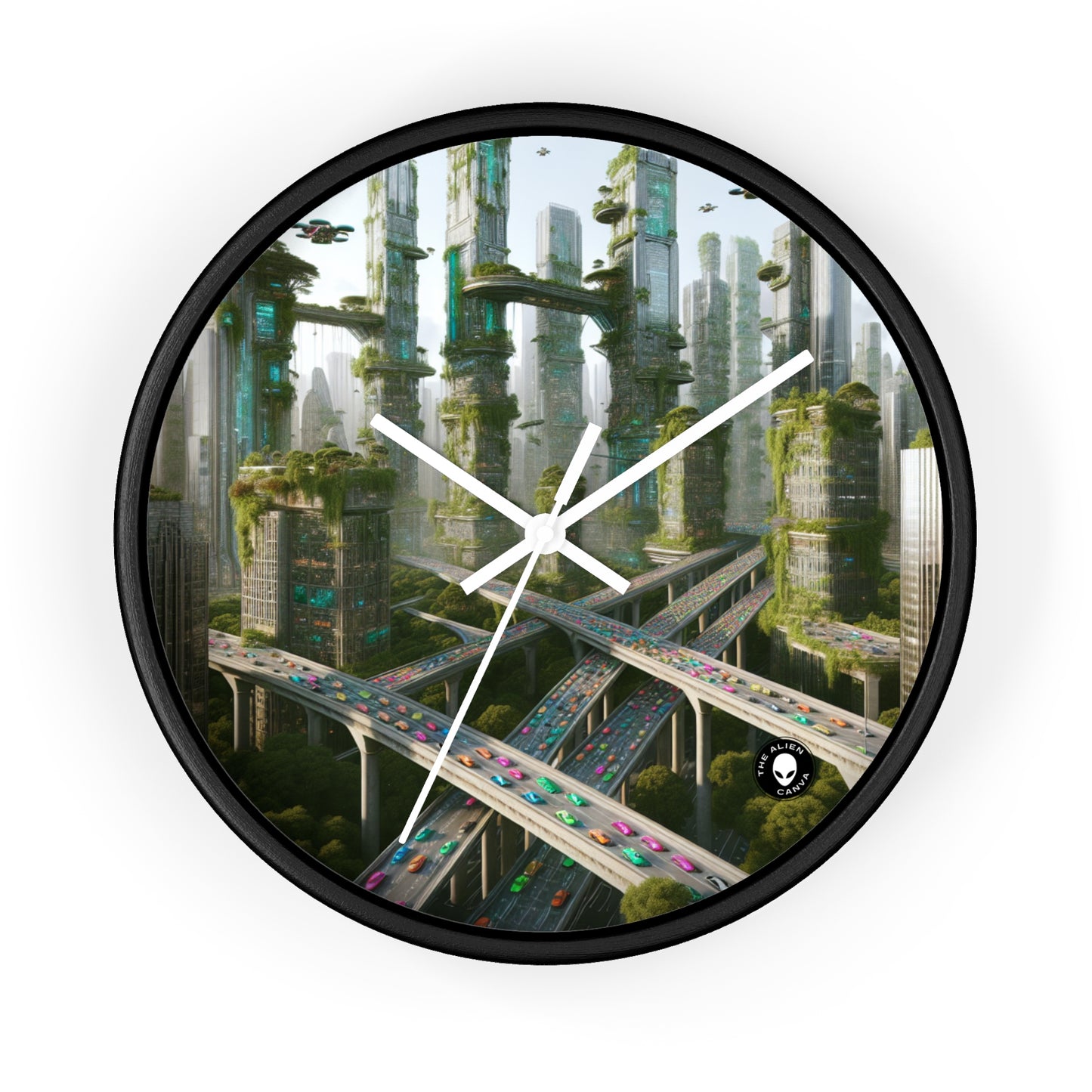 "Futuristic Utopia: Nature and Technology in Harmony" - The Alien Wall Clock