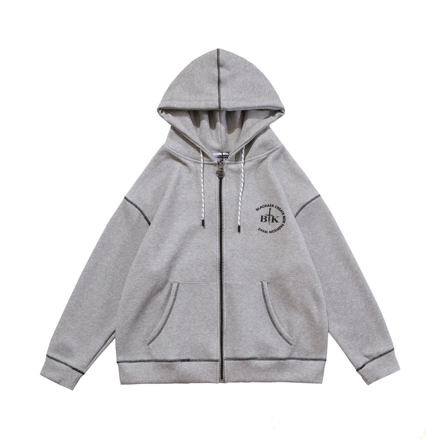 Waffle Letter Printed Hood And Cashmere Guard