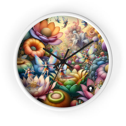 "Jardin enchanté : où dansent les fées" - L'horloge murale extraterrestre