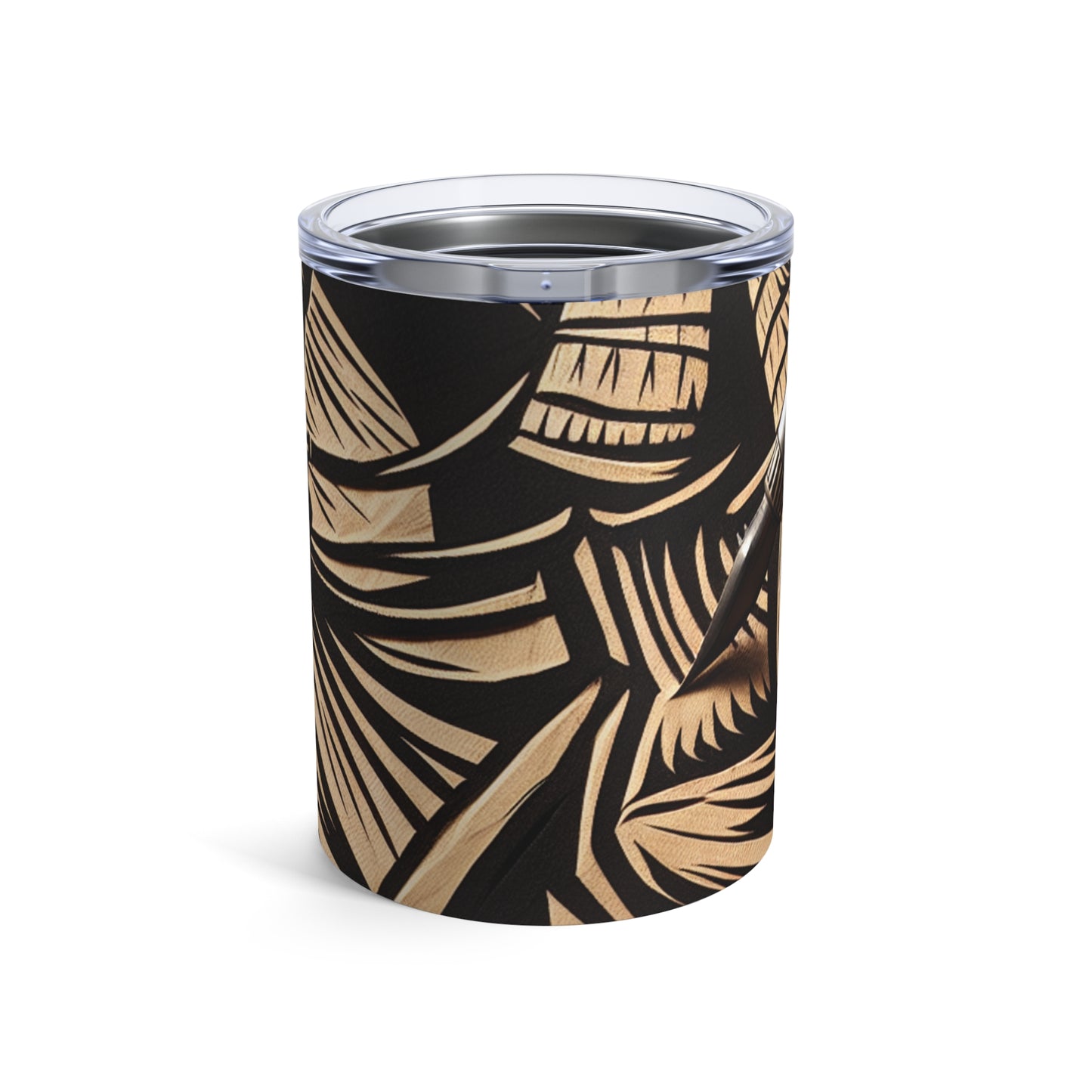 « Ombres enchanteresses : une gravure sur bois des aurores boréales dansantes » - The Alien Tumbler 10oz Woodcut Printing