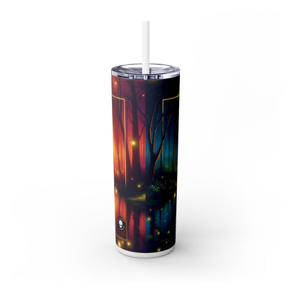 "Dusk Enchantment: A Magical Forest Scene" - The Alien Maars® Skinny Tumbler with Straw 20oz