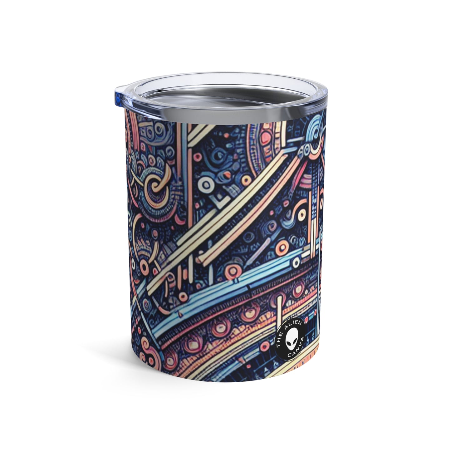 "Chaos & Order: A Dynamic Dance of Colors and Patterns" - The Alien Tumbler 10oz Algorithmic Art