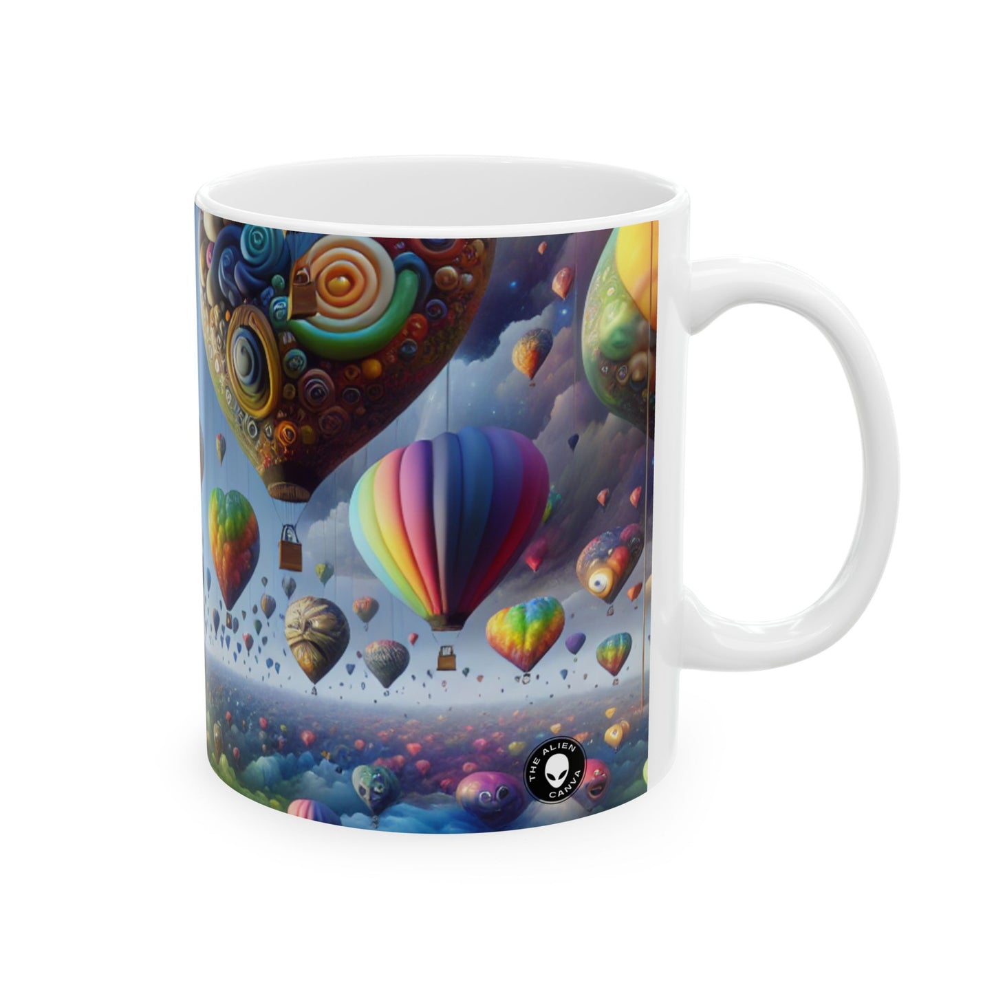 « Emotional Skyline : un paysage de ballons surréaliste » - Tasse en céramique Alien 11 oz