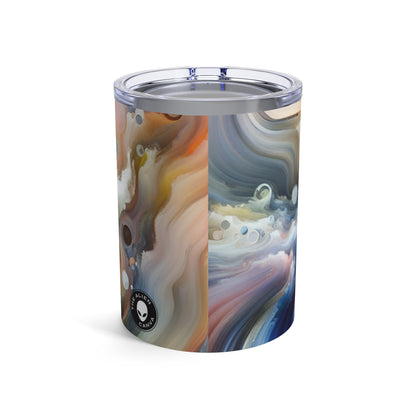 "Living Canvas: The Transcendence of Art and Humanity" - The Alien Tumbler 10oz Video Art