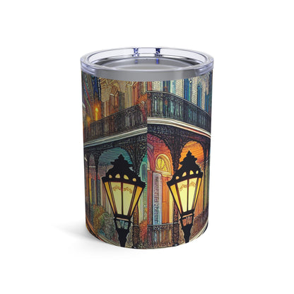 "Vivid Splendor: Une image du quartier français de la Nouvelle-Orléans" - The Alien Tumbler 10oz Style Art Nouveau