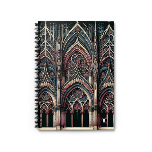 "Solace in Shadows: A Gothic Masterpiece of Eternal Darkness and Melancholic Beauty" - The Alien Spiral Notebook (Ruled Line) Gothic Art