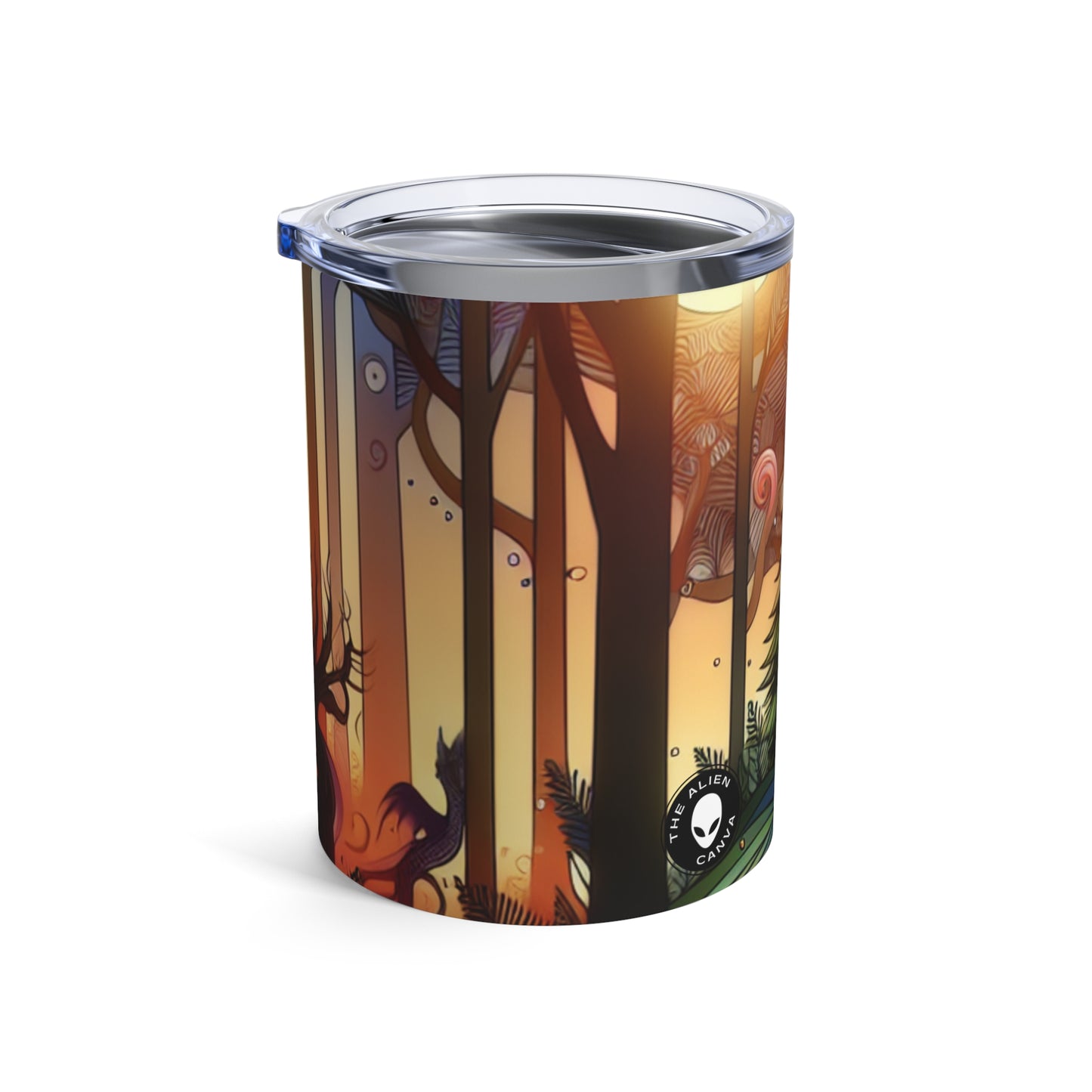 "Crepúsculo místico: criaturas en el bosque" - Vaso extraterrestre de 10 oz