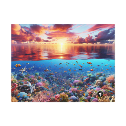 "Sunset Splendor : Récif de corail sous-marin" - The Alien Canva