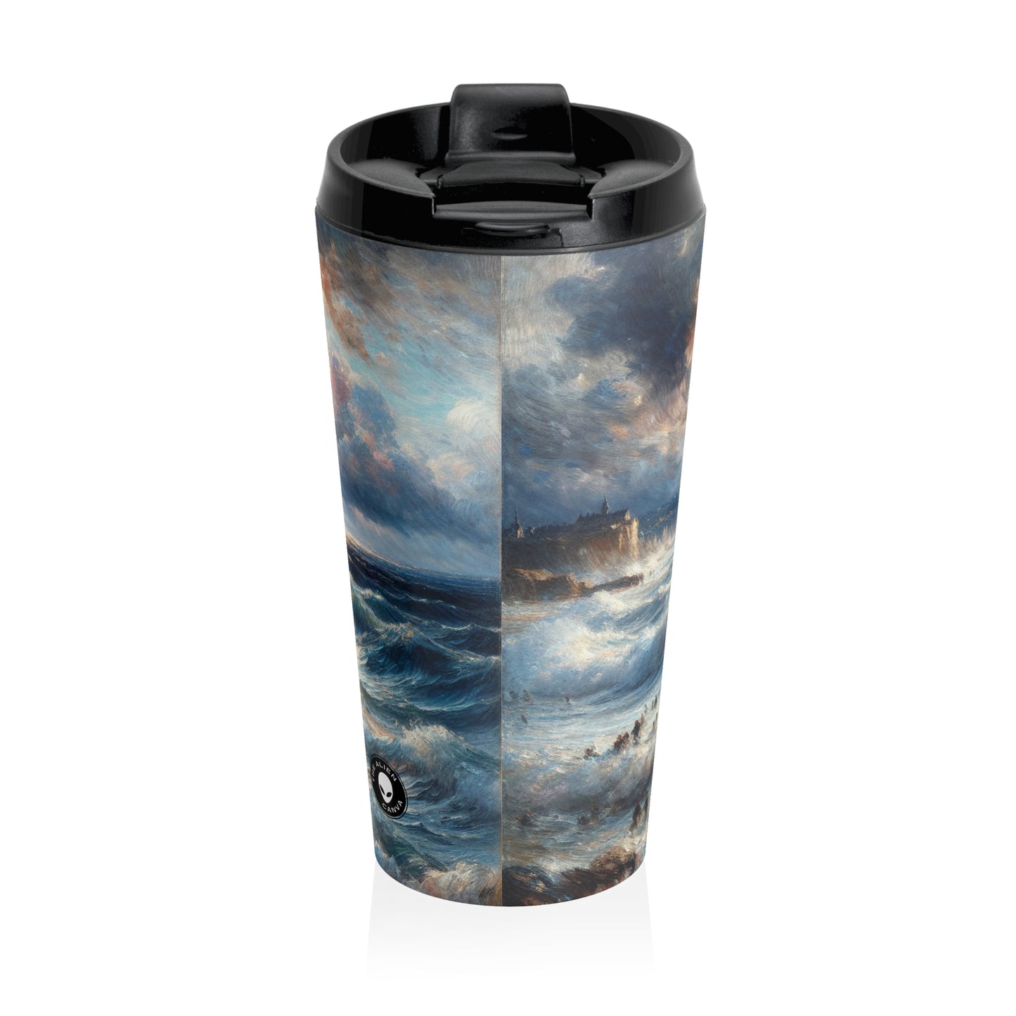 "Storm-Tossed Seas" - La tasse de voyage en acier inoxydable Alien Impressionnisme