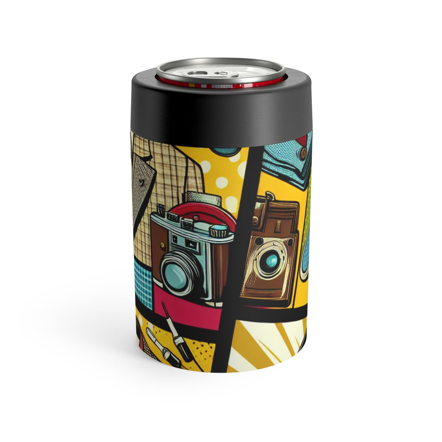 "Pop Art Apparel: A Collage of Vintage Style" - The Alien Can Holder pop art Style