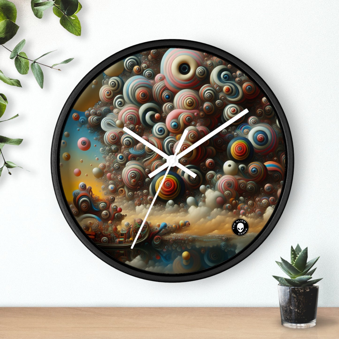 "Dreamscape Sojourn" - The Alien Wall Clock Surrealism