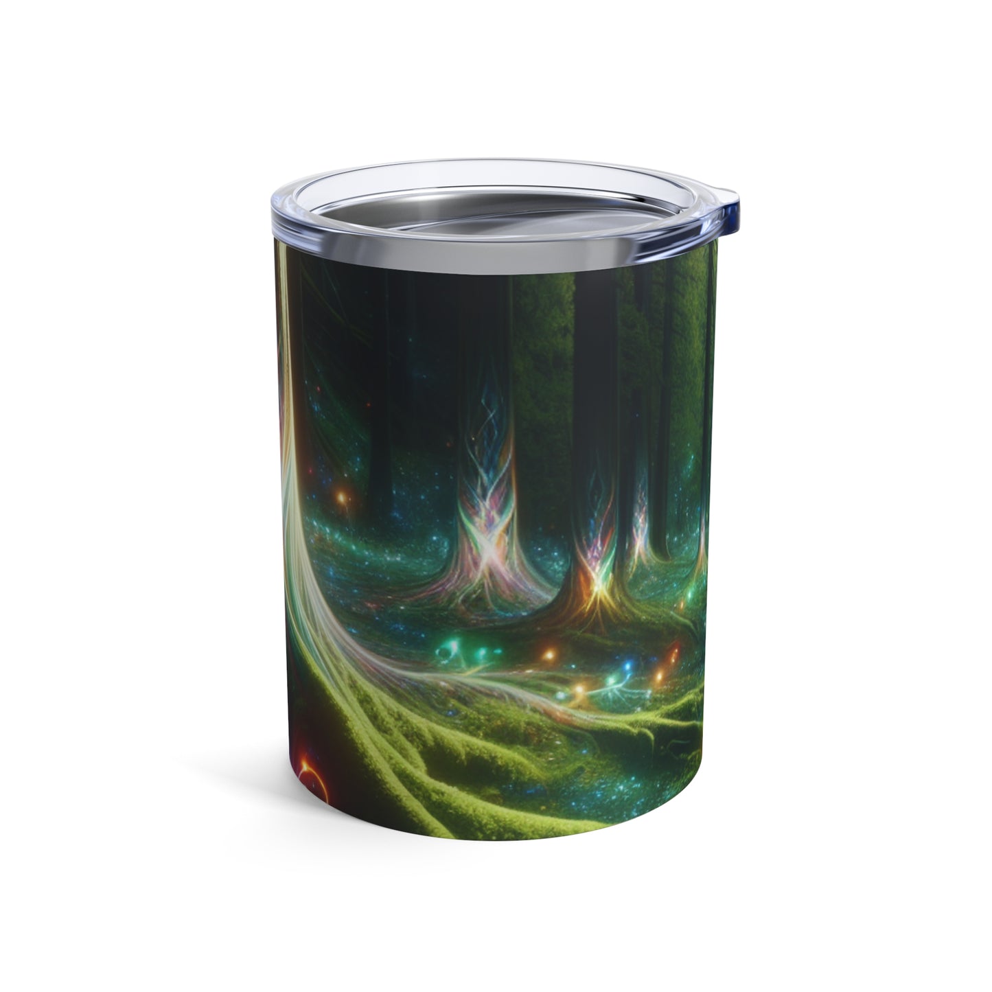 - Bosque encantado de cristales: un tapiz de luz - Vaso extraterrestre de 10 oz