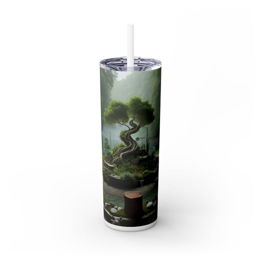 « Renouvellement recyclé : une sculpture environnementale interactive » - The Alien Maars® Skinny Tumbler avec paille 20oz Sculpture environnementale
