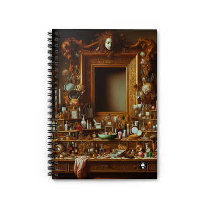 "La vanité du luxe : une vanité modernisée" - Le carnet à spirale extraterrestre (ligne lignée) Peinture de vanitas