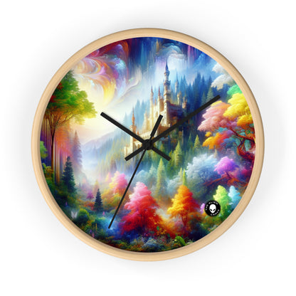 "Glowing Enchantment: The Castle in the Colorful Forest" - The Alien Wall Clock