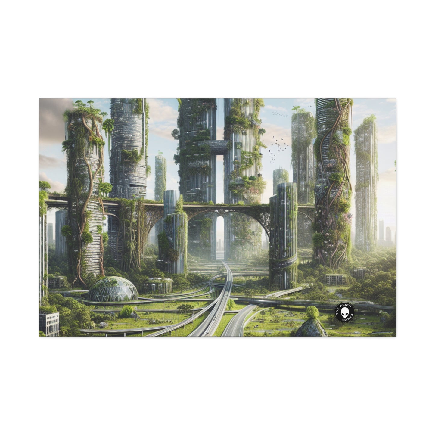 "Nature's Reclamation: A Futuristic Cityscape" - The Alien Canva