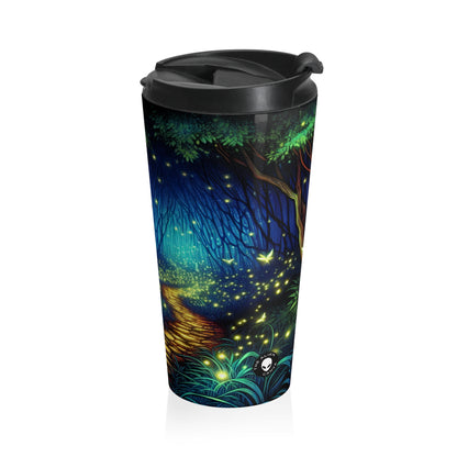 "Bosque Encantado: Resplandor Nocturno" - Taza de Viaje de Acero Inoxidable de Alien