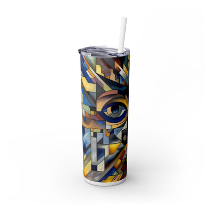 "Fragmentation urbaine : un paysage urbain cubiste analytique" - The Alien Maars® Skinny Tumbler with Straw 20oz Analytical Cubism