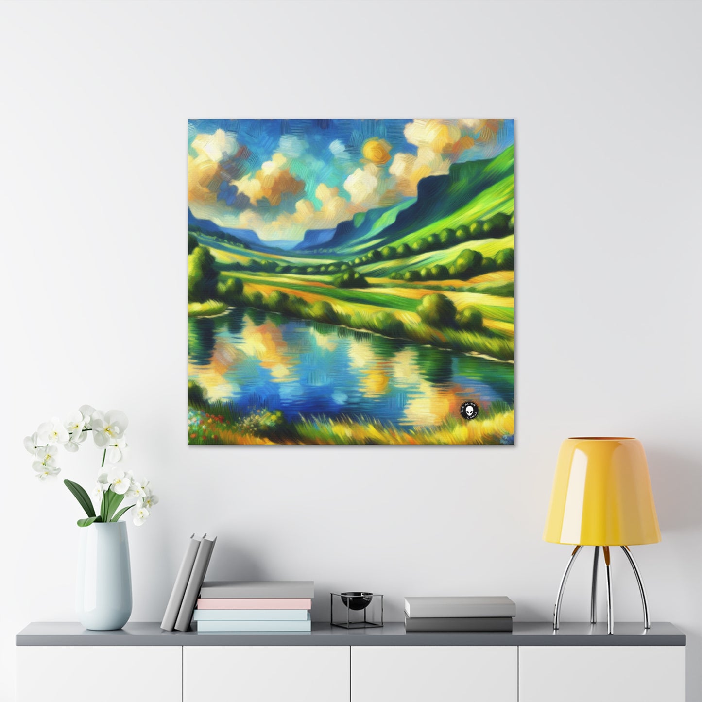 "Serenity at Sunset: An Impressionistic Meadow" - The Alien Canva Impressionism