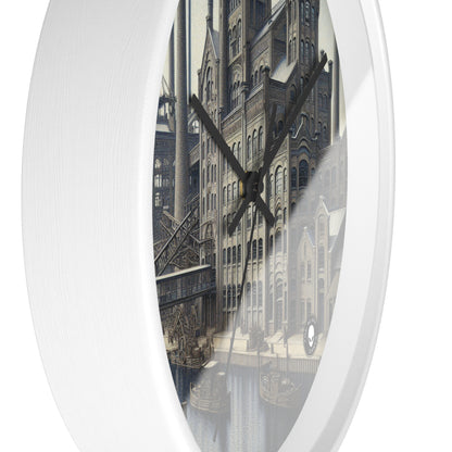 "Urban Precision: Modern Cityscape in the Style of Precisionism" - The Alien Wall Clock Precisionism