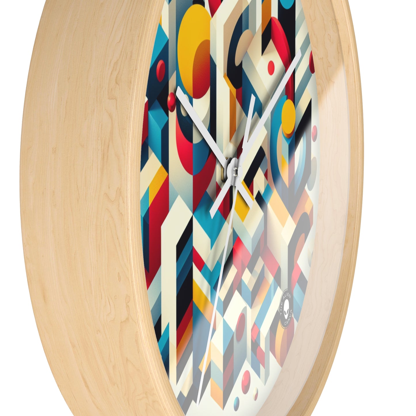 "Harmonious Balance: Geometric Abstract Art" - The Alien Wall Clock Geometric Abstraction