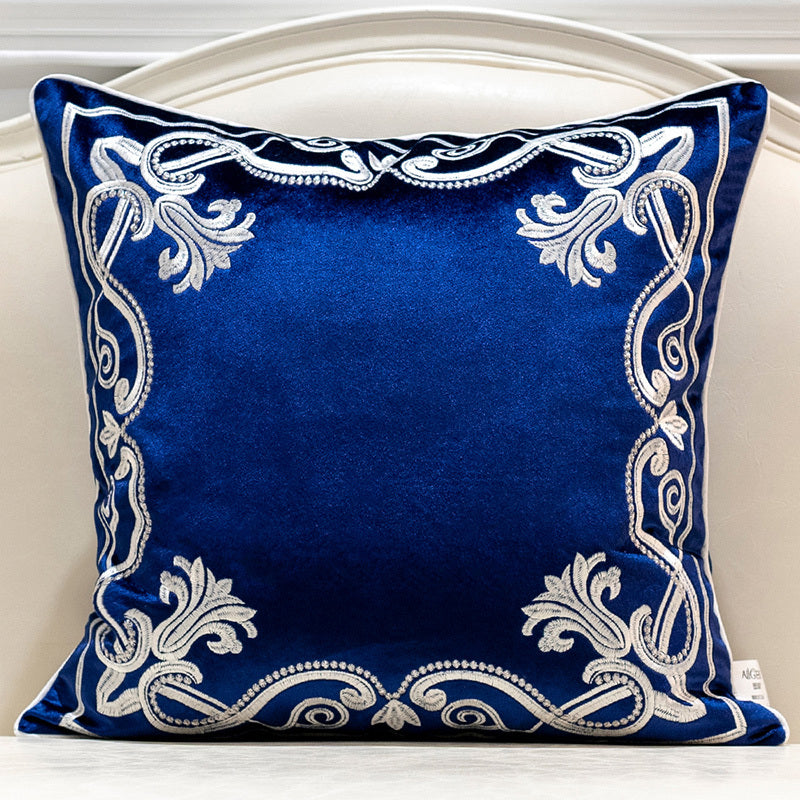 Housse de coussin à motifs, taie d'oreiller brodée en flanelle, décoration de maison