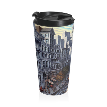 "Enchanted Passage: Transcending Reality" - The Alien Stainless Steel Travel Mug Trompe-l'oeil