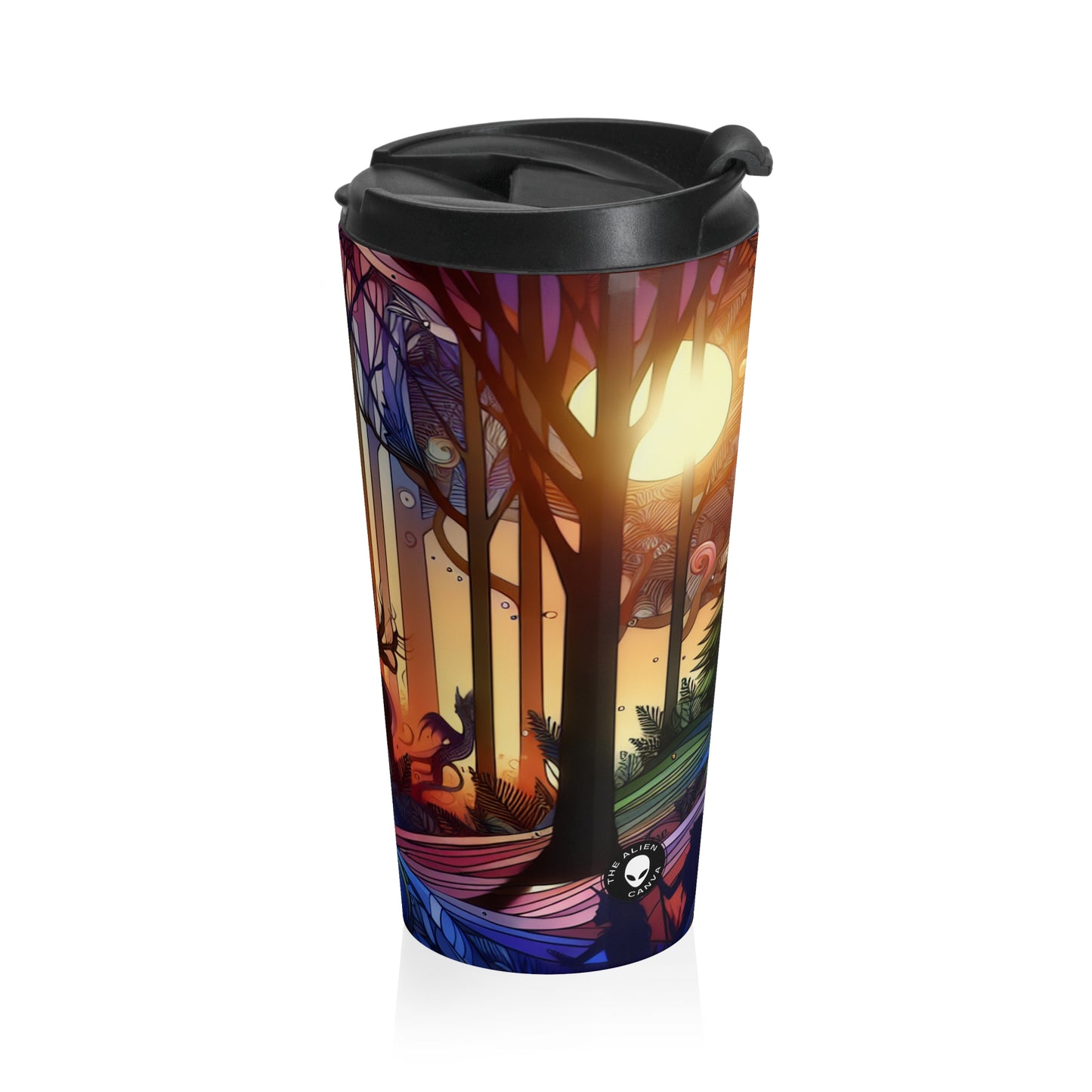 "Crepúsculo místico: criaturas en el bosque" - Taza de viaje de acero inoxidable de The Alien