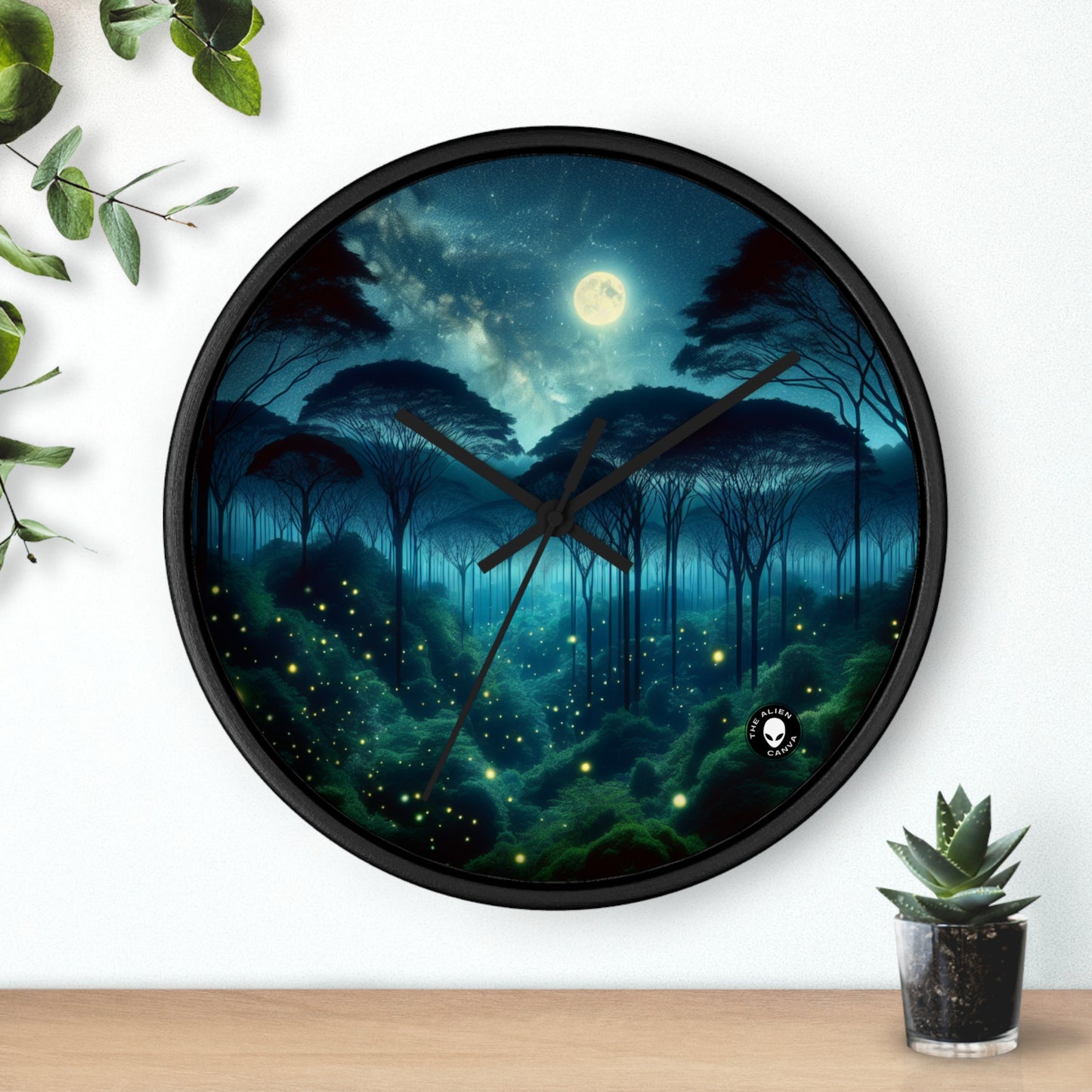 "Moonlit Enchantment" - The Alien Wall Clock