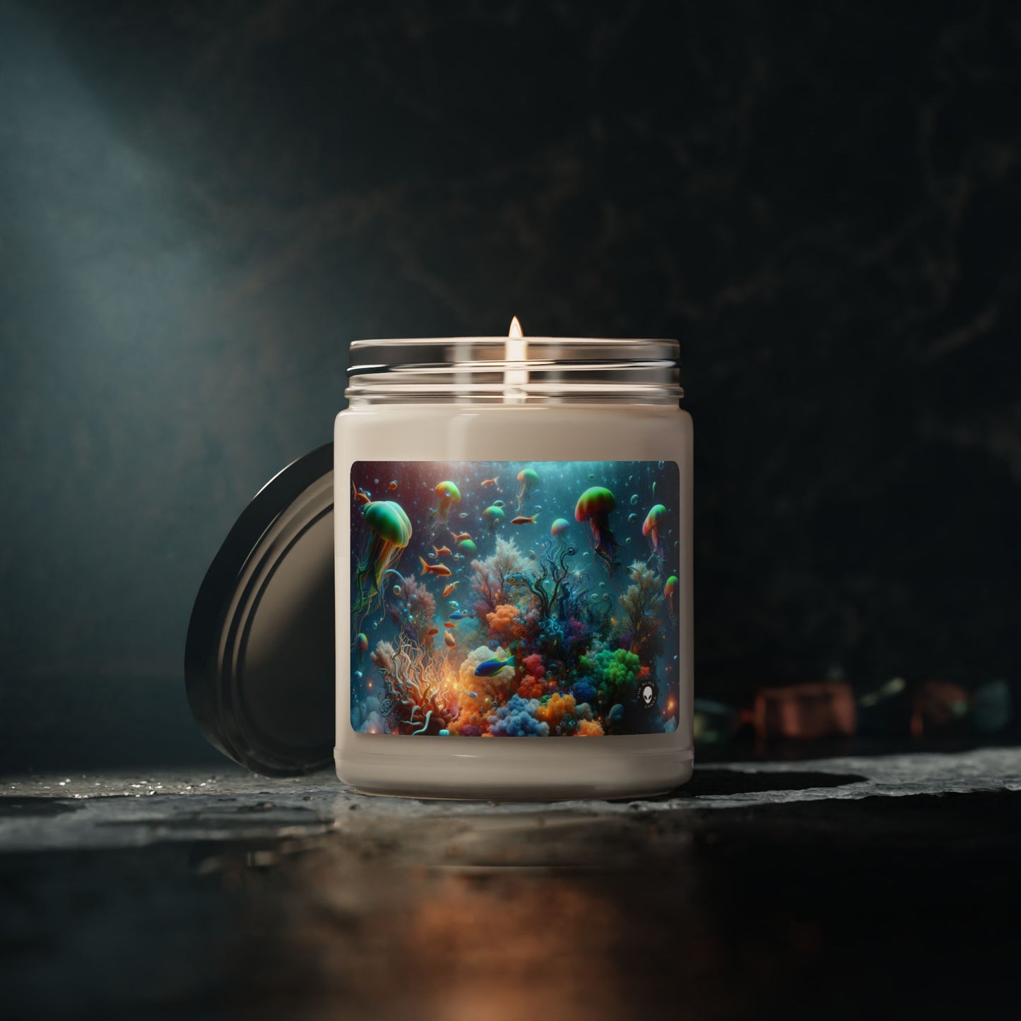 "Neon Fish Dance in Coral Forest" - The Alien Scented Soy Candle 9oz