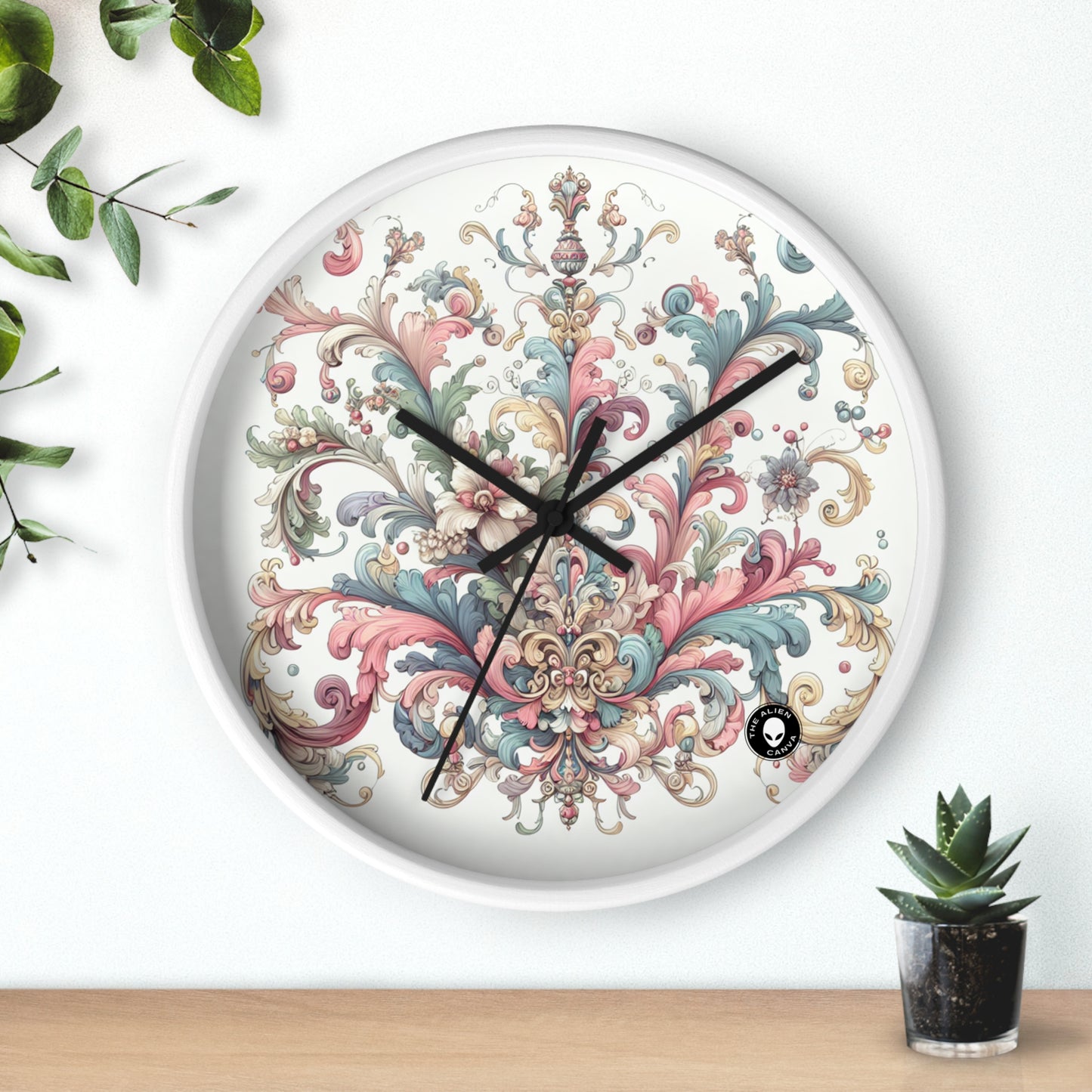 "Élégance enchantée : une soirée dans un jardin rococo" - The Alien Wall Clock Rococo