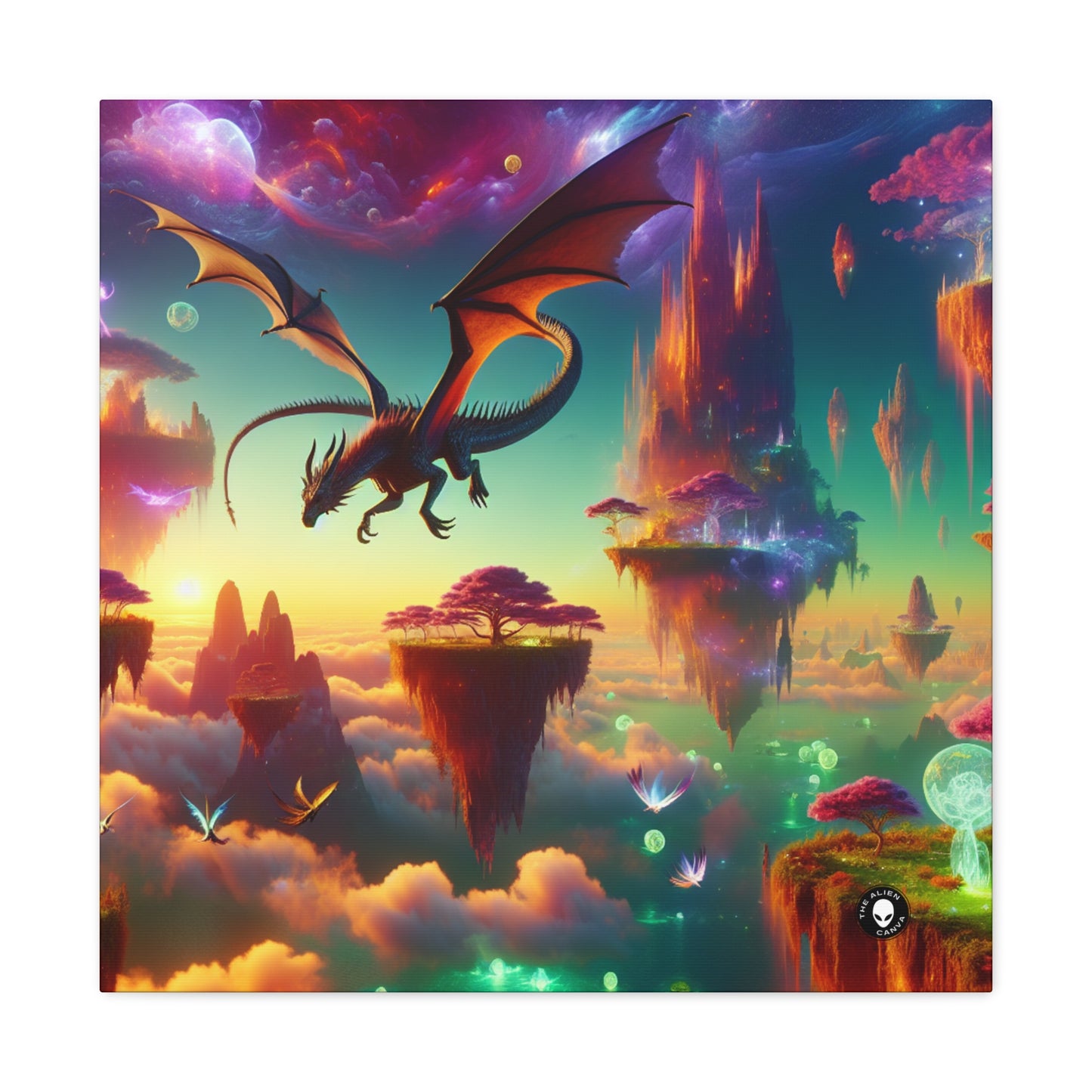 « Le vol du dragon dans le royaume fantastique » - The Alien Canva