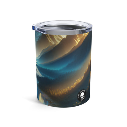 "Palette de sérénité : une symphonie au coucher du soleil" - Le photoréalisme Alien Tumbler 10oz