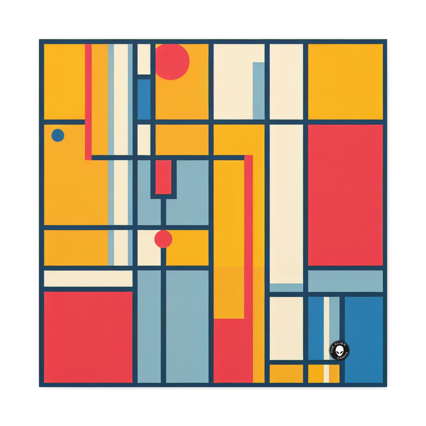 "De Stijl Grid: una composición de color minimalista" - The Alien Canva De Stijl