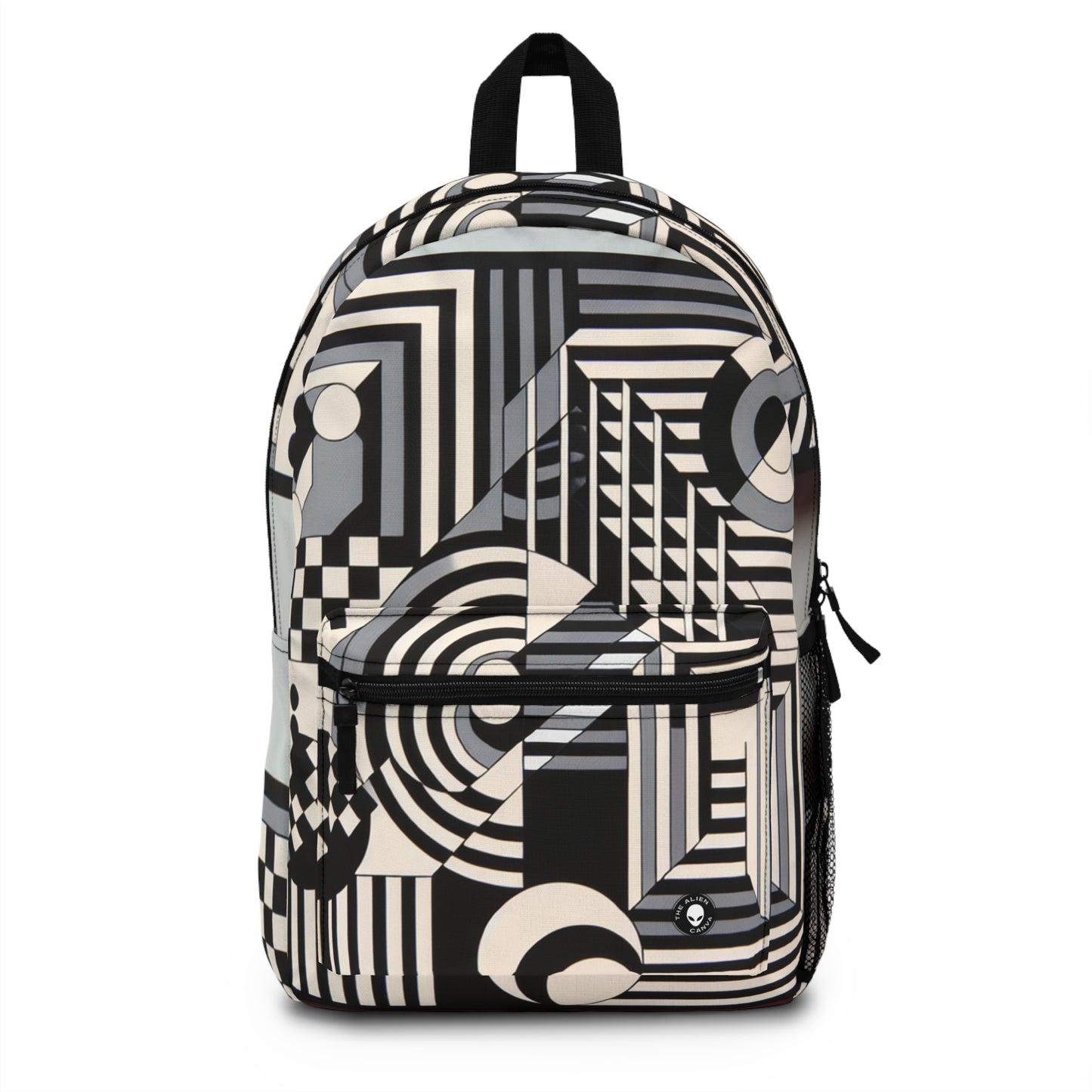 "Mesmerize : Géométrie audacieuse de l'Op Art en noir et blanc" - Le sac à dos Alien Op Art