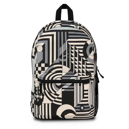 "Mesmerize: Bold Op Art Geometry in Black and White" - The Alien Backpack Op Art