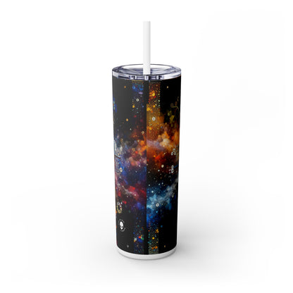 "Art corporel de la nuit étoilée : couleurs vives et traits tourbillonnants" - The Alien Maars® Skinny Tumbler avec paille 20oz Body Art