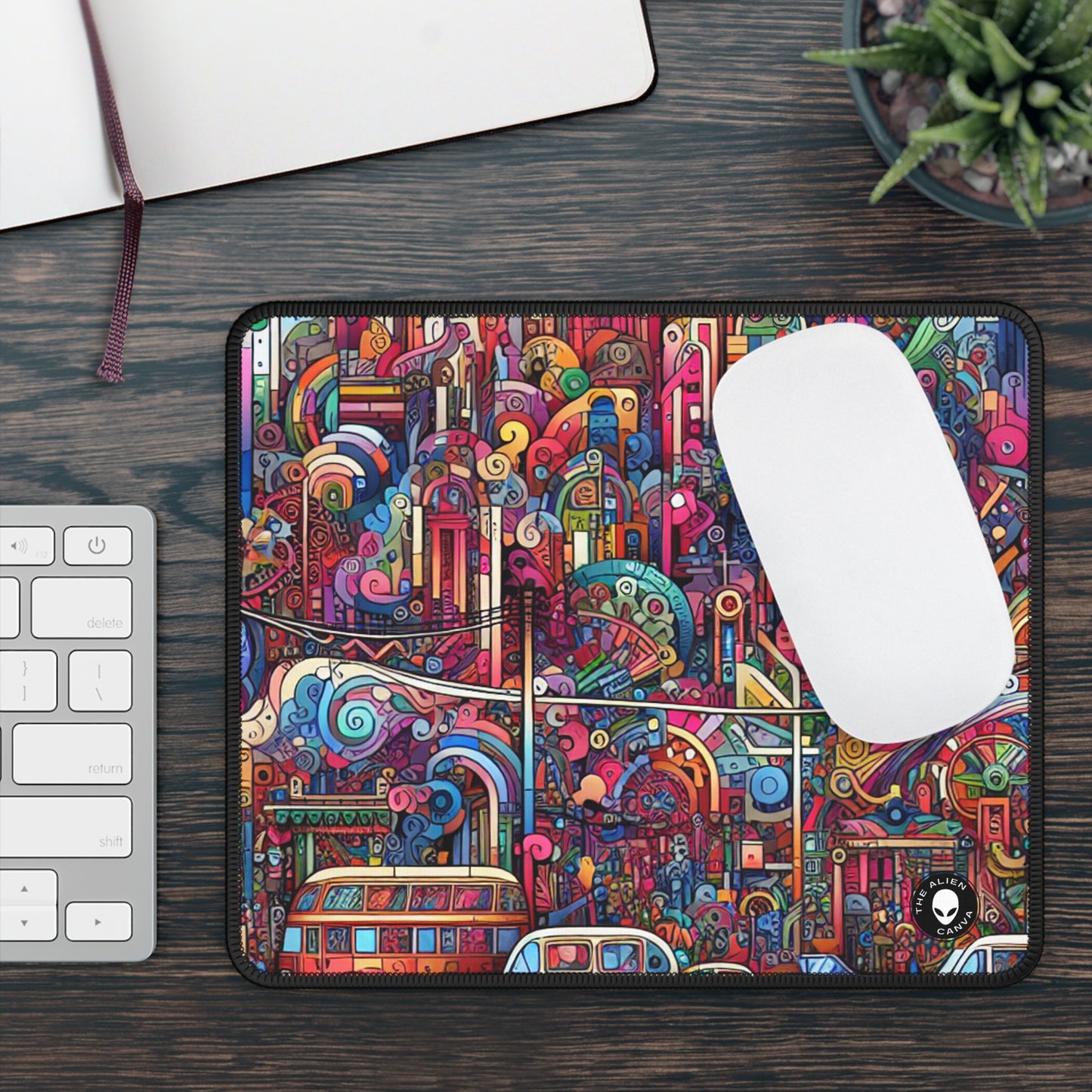 "Unidad en la diversidad: un mural de graffiti del reino animal" - The Alien Gaming Mouse Pad Graffiti Art