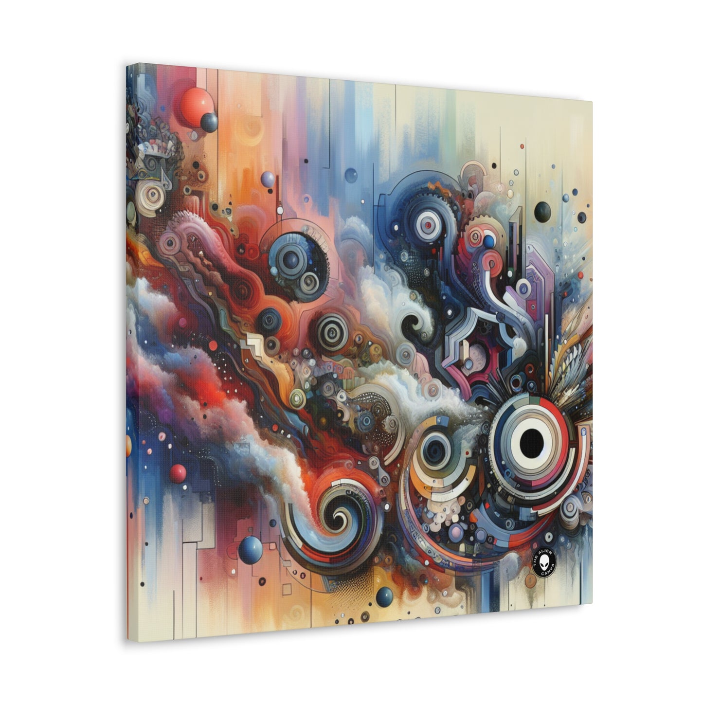 "Temporal Flux: A Surreal Journey through Abstract Shapes and Vibrant Colors" - The Alien Canva Avant-garde Art