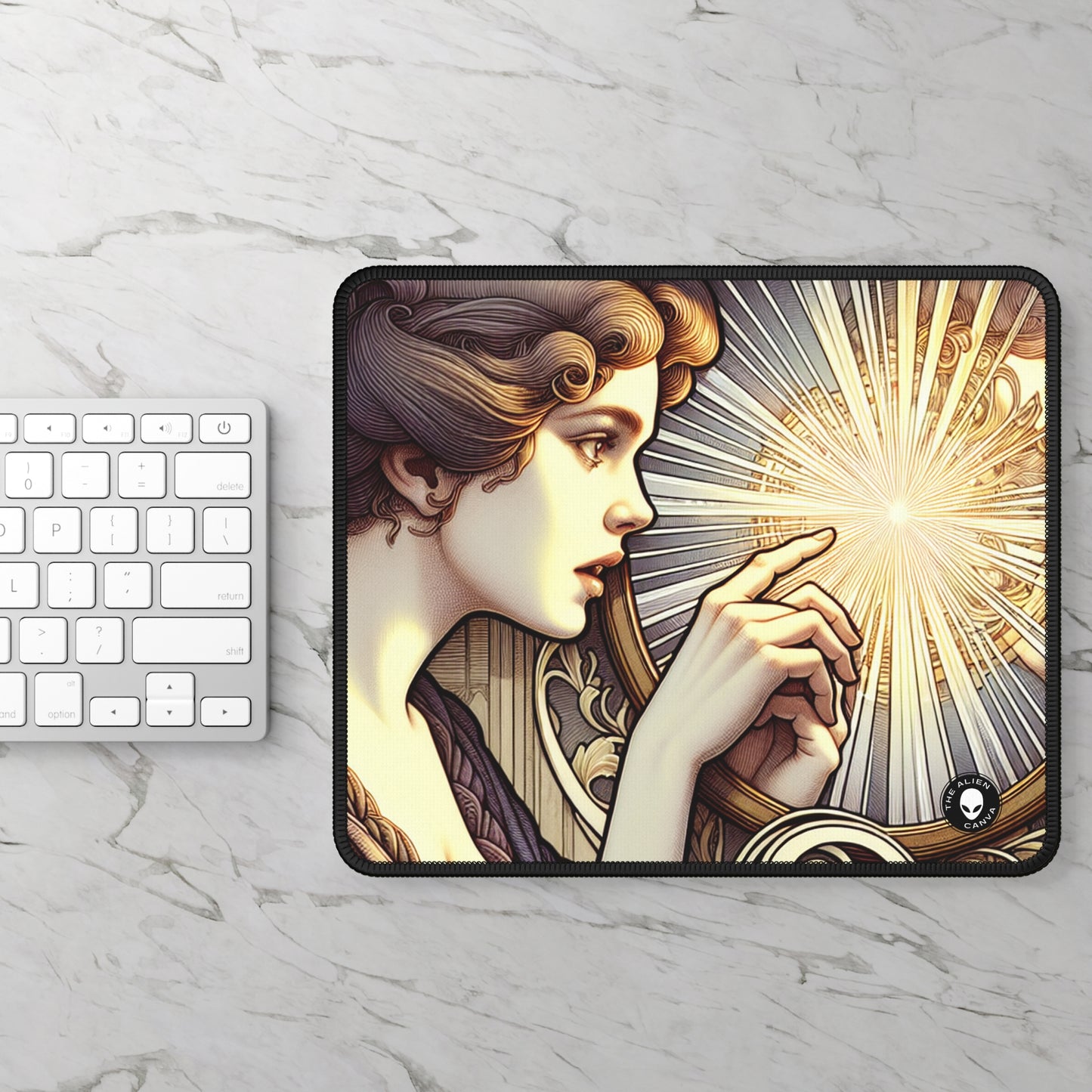 "Reflejo de la belleza" - The Alien Gaming Mouse Pad Art Nouveau