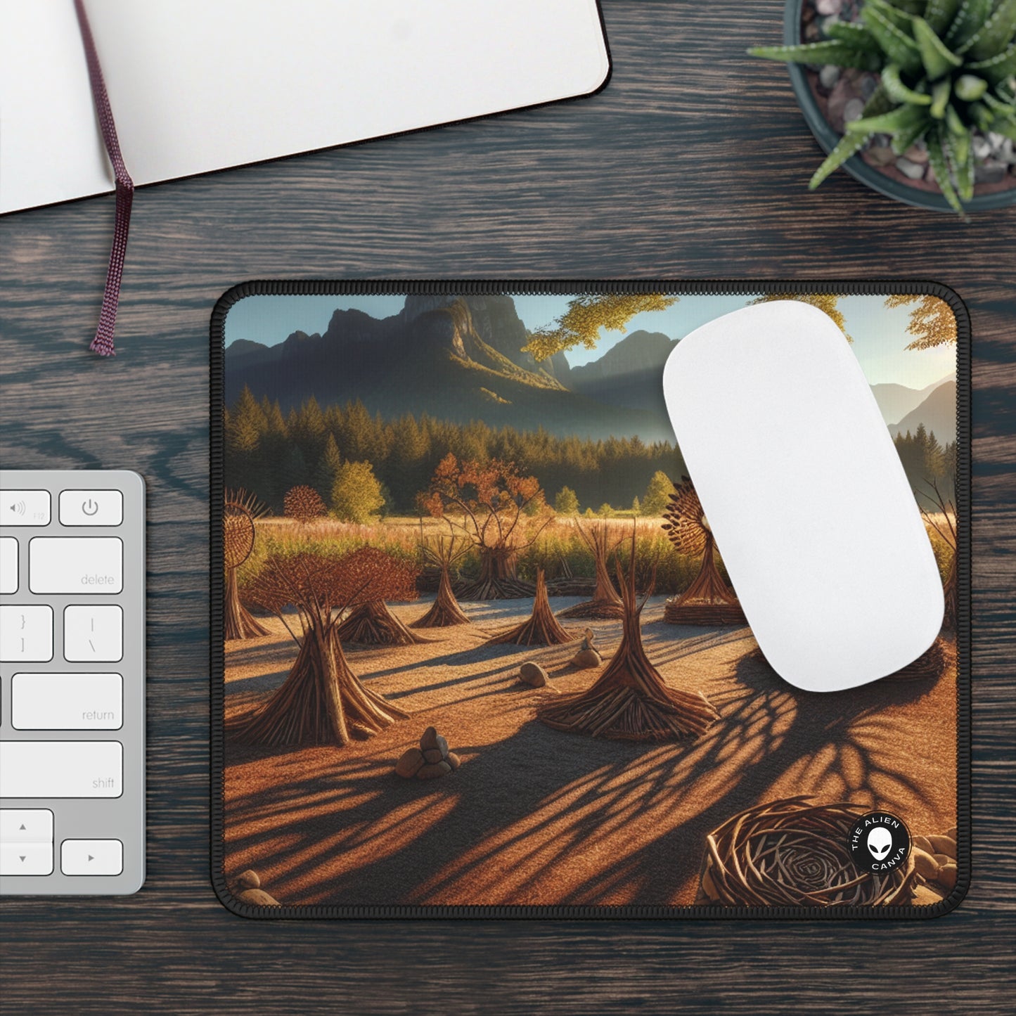 "Metamorfosis: una cautivadora celebración de transformación y renacimiento del Land Art" - The Alien Gaming Mouse Pad Land Art