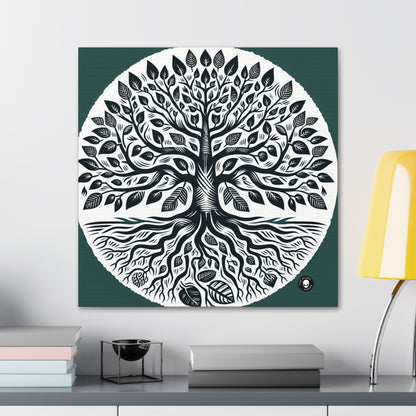 "Modern Woodcut Family Tree" - The Alien Canva Woodcut Printing